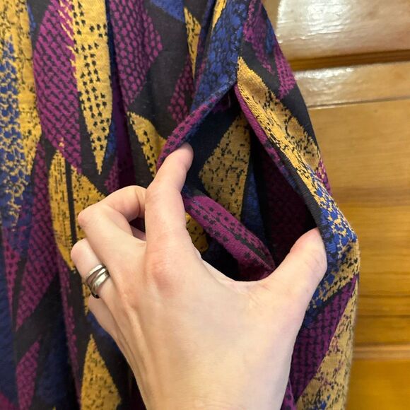 LuLaRoe Gold Black Purple Skater Dress Women’s US Extra Small - Picture 4 of 8